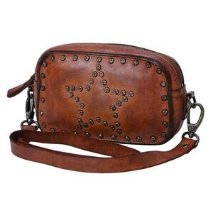 Spaghetti Western Becca Brown Leather Crossbody Bag